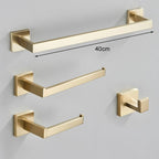 Kit Acessórios Para Banheiro Completo 4 Peças Inox 40/60cm Toalheiro De Banheiro Dourado Escovado