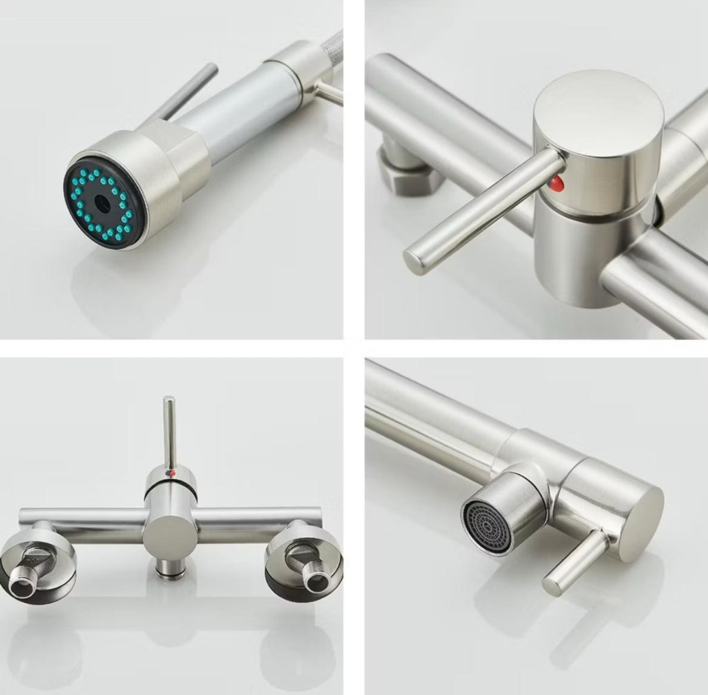 Torneira De Parede Para Cozinha Misturador Modelo Pull Out