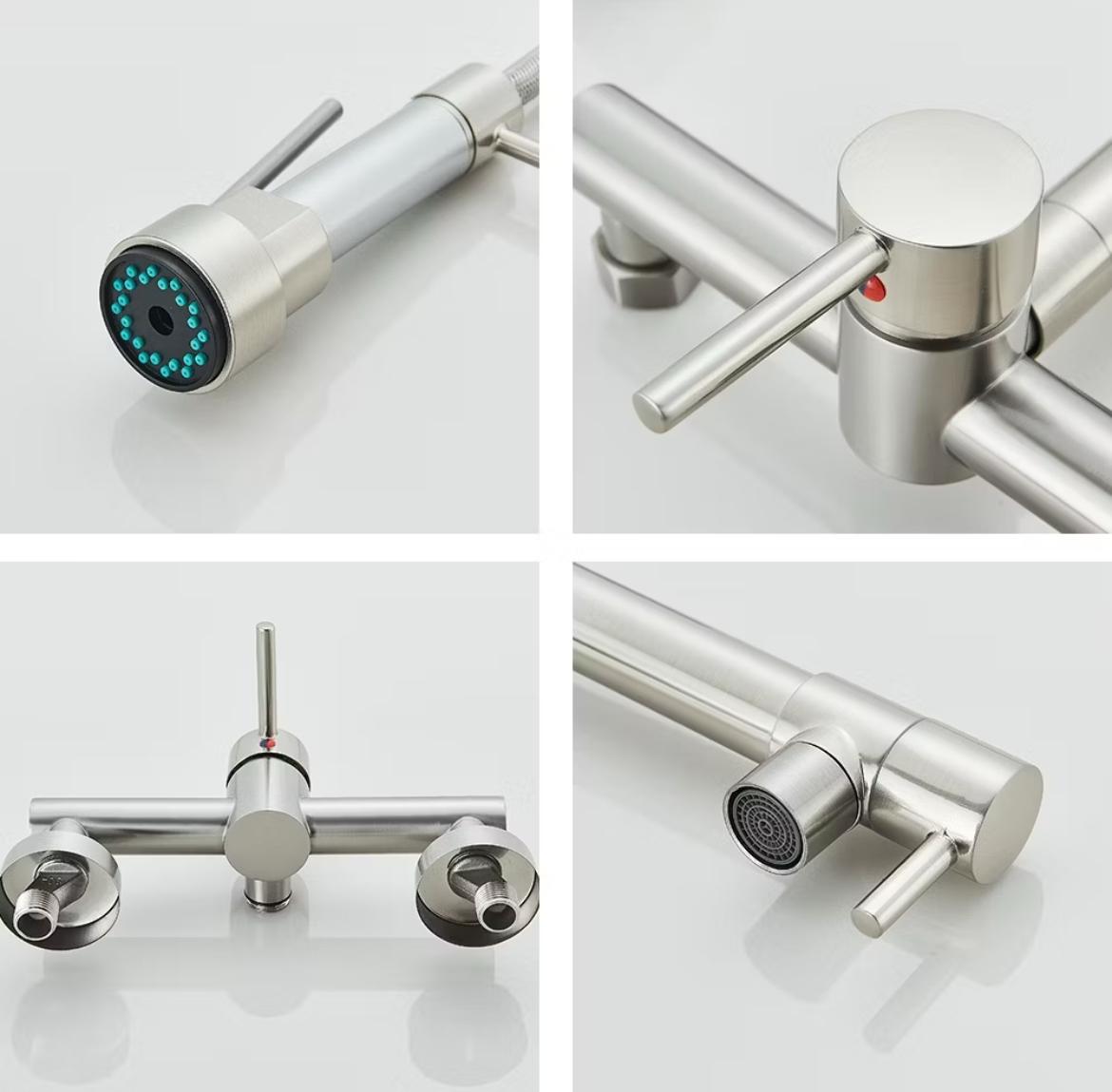 Torneira De Parede Para Cozinha Misturador Modelo Pull Out