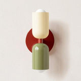 Arandela de Parede Interna Bege & Verde & Vermelha