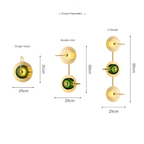 Arandela Dourada Parede Interna Futurista Belle