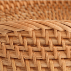 Bandeja Em Vime Redonda Decorativa Rattan