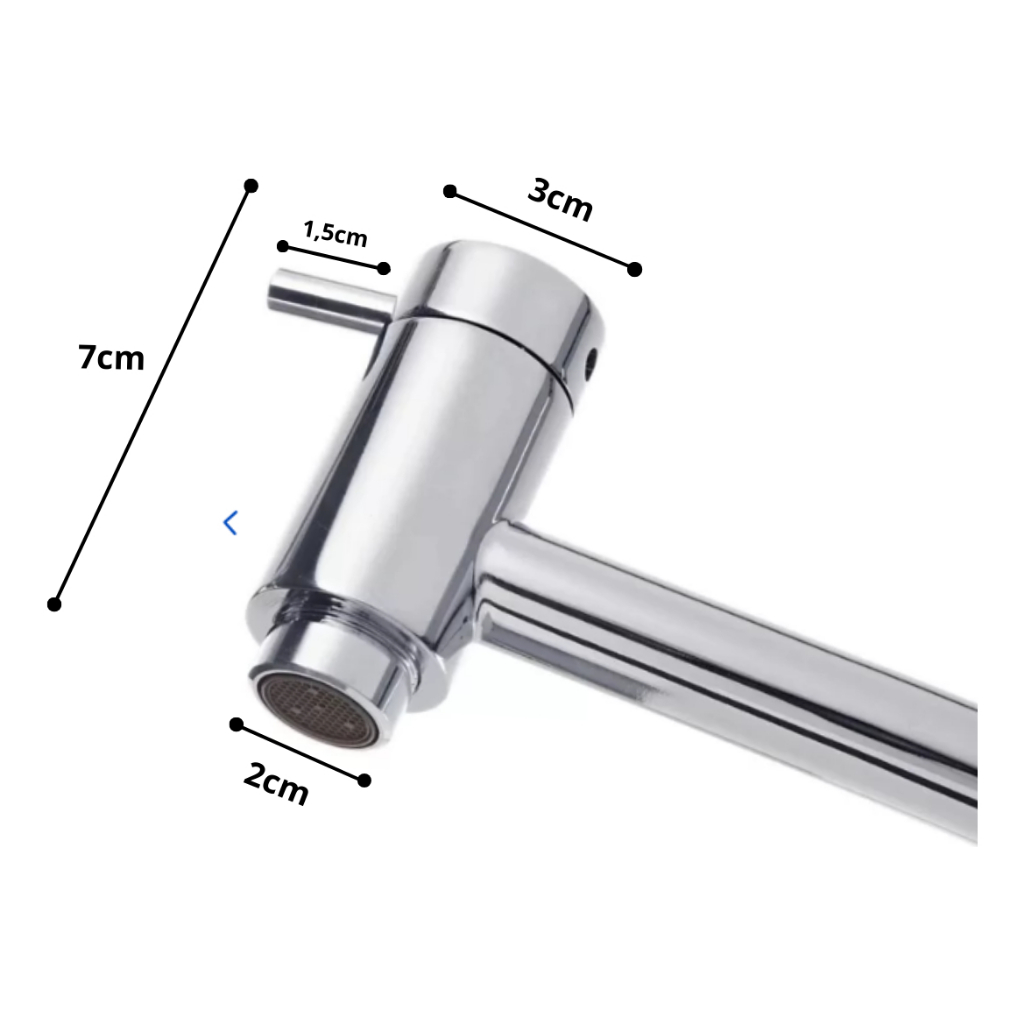 Torneira Banheiro Redonda Bica Fixa 1/4 Volta Metal