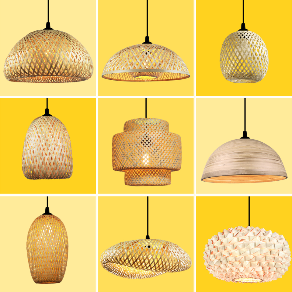 Lustre Luminaria Pendente Fibra Natural Artesanal Decorativo Bivolt