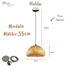 Lustre Luminaria Pendente Fibra Natural Artesanal Decorativo Bivolt