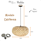 Lustre Luminaria Pendente Fibra Natural Artesanal Decorativo Bivolt