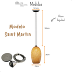 Lustre Luminaria Pendente Fibra Natural Artesanal Decorativo Bivolt