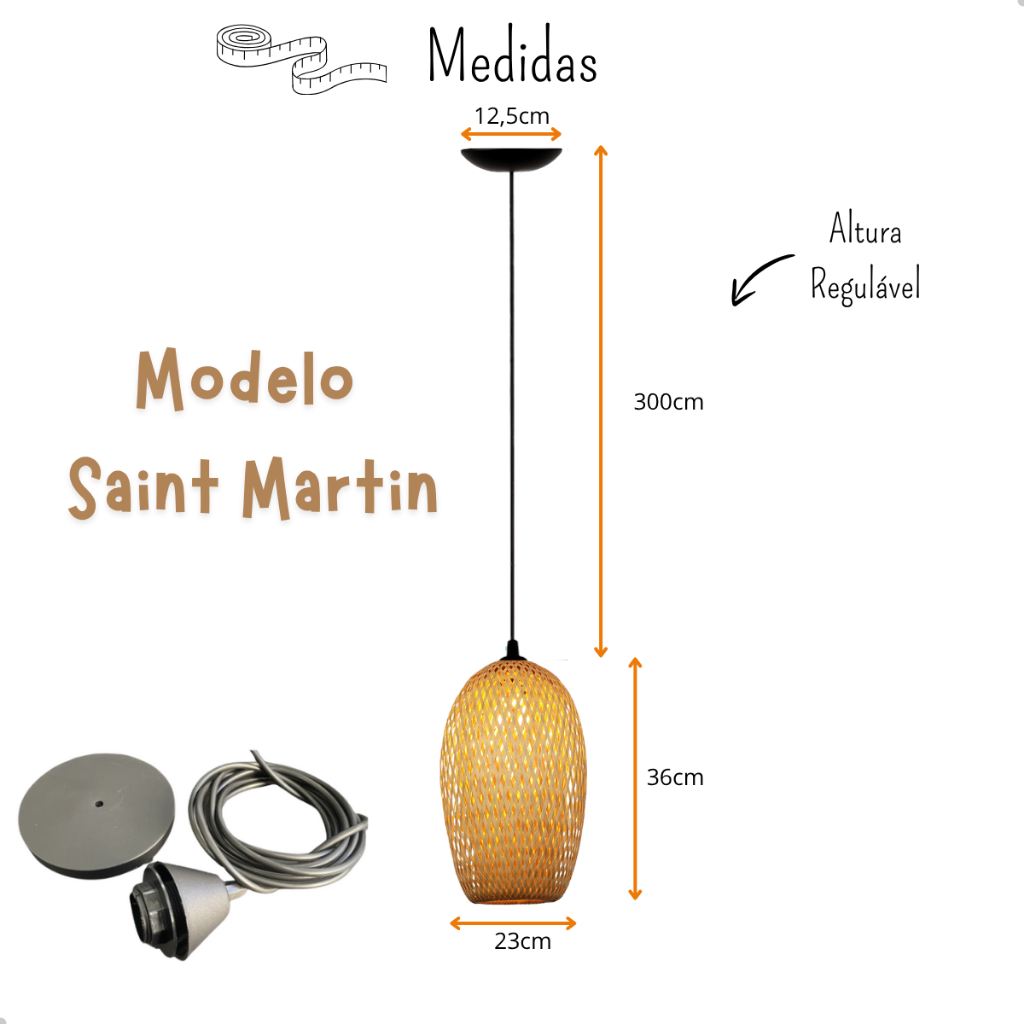 Lustre Luminaria Pendente Fibra Natural Artesanal Decorativo Bivolt