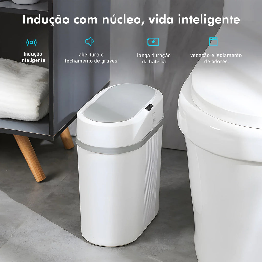 Lixeira Automática Com Sensor Inteligente Para Banheiro Cozinha Escritório
