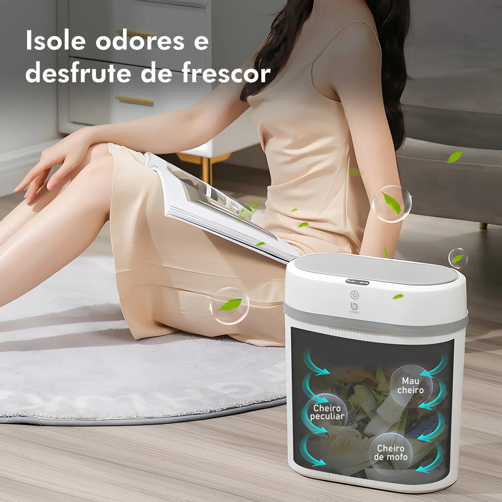 Lixeira Automática Com Sensor Inteligente Para Banheiro Cozinha Escritório