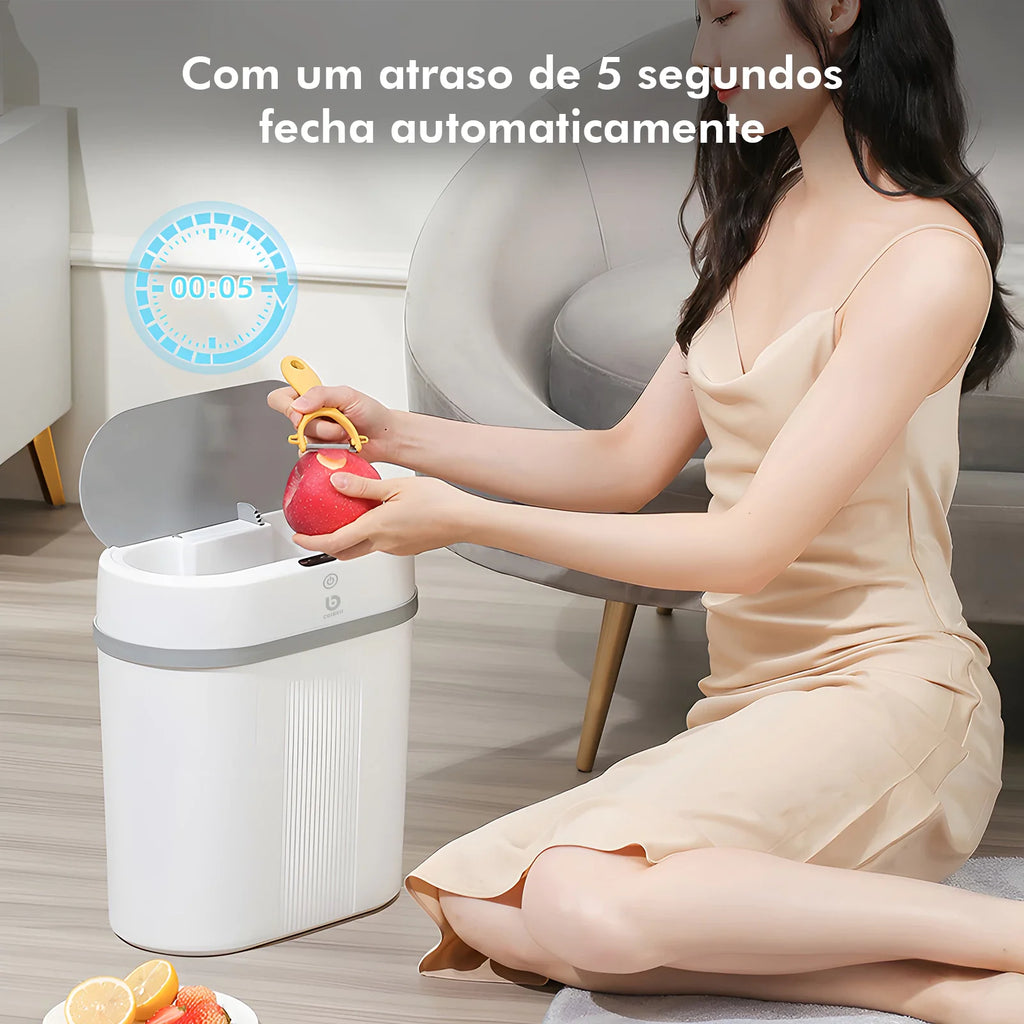 Lixeira Automática Com Sensor Inteligente Para Banheiro Cozinha Escritório