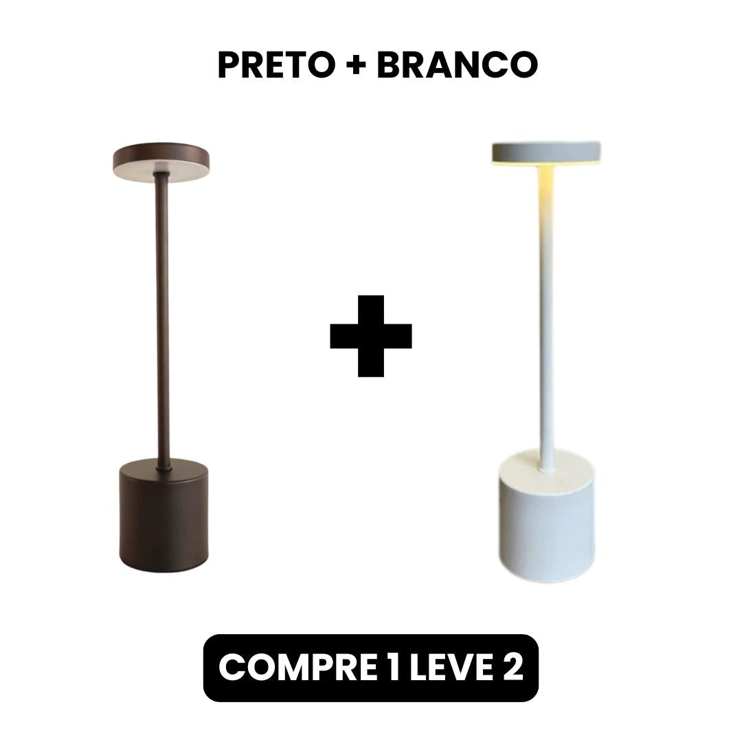 Luminária de Mesa Recarregável Sem fio Decorativa COMPRE 1 LEVE 2