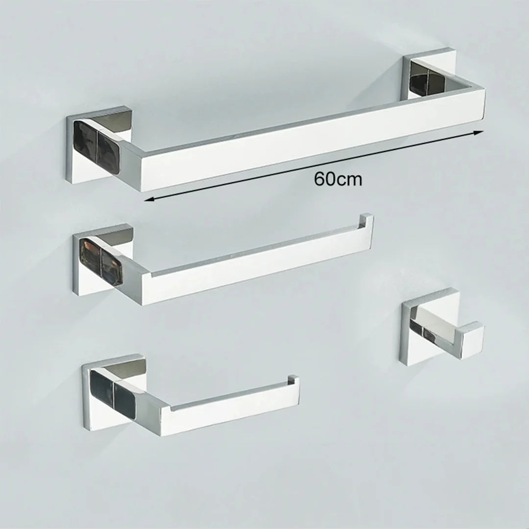 Kit Acessórios Para Banheiro Completo 4 Peças Inox 40/60cm Toalheiro De Banheiro Dourado Escovado