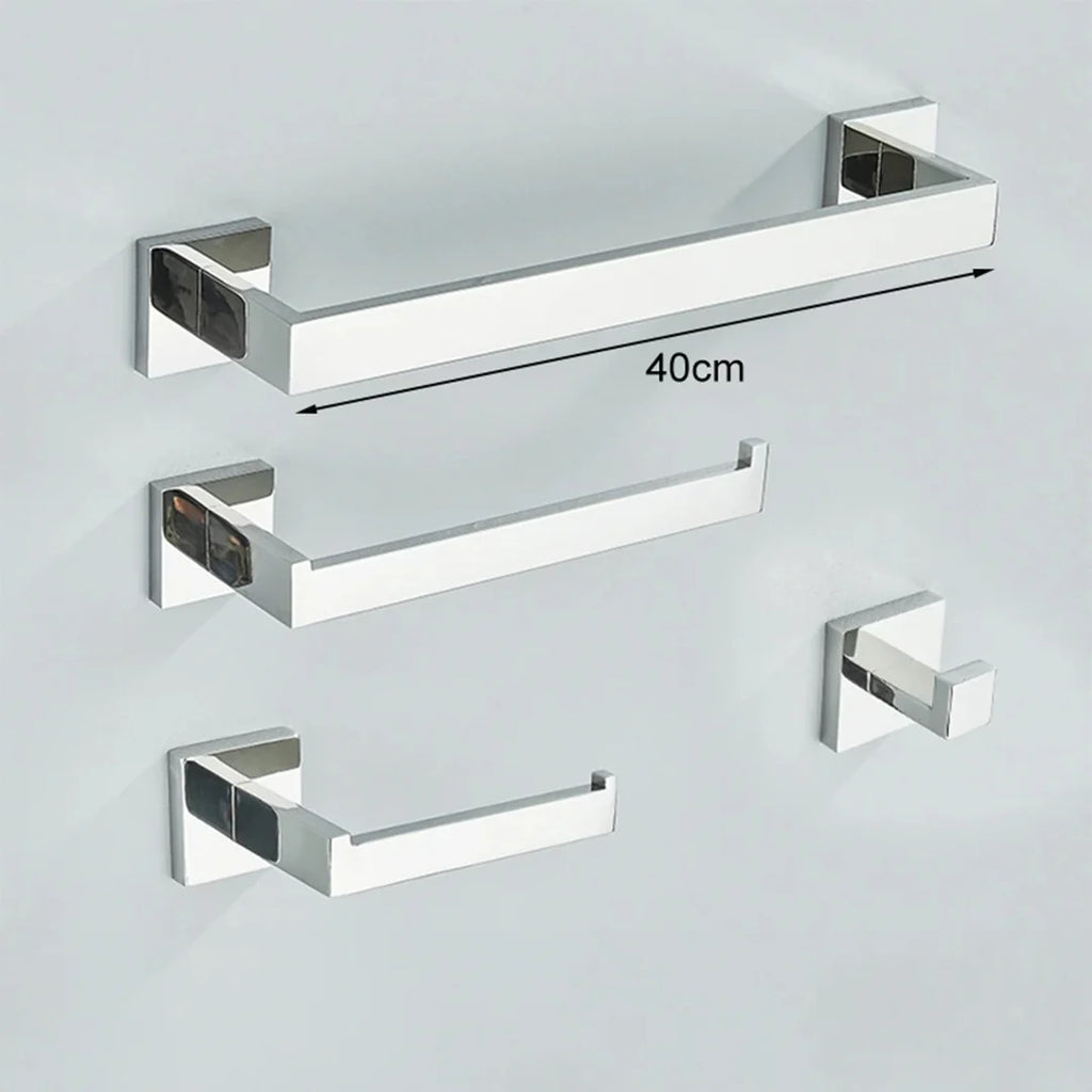 Kit Acessórios Para Banheiro Completo 4 Peças Inox 40/60cm Toalheiro De Banheiro Dourado Escovado