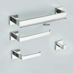 Kit Acessórios Para Banheiro Completo 4 Peças Inox 40/60cm Toalheiro De Banheiro Dourado Escovado