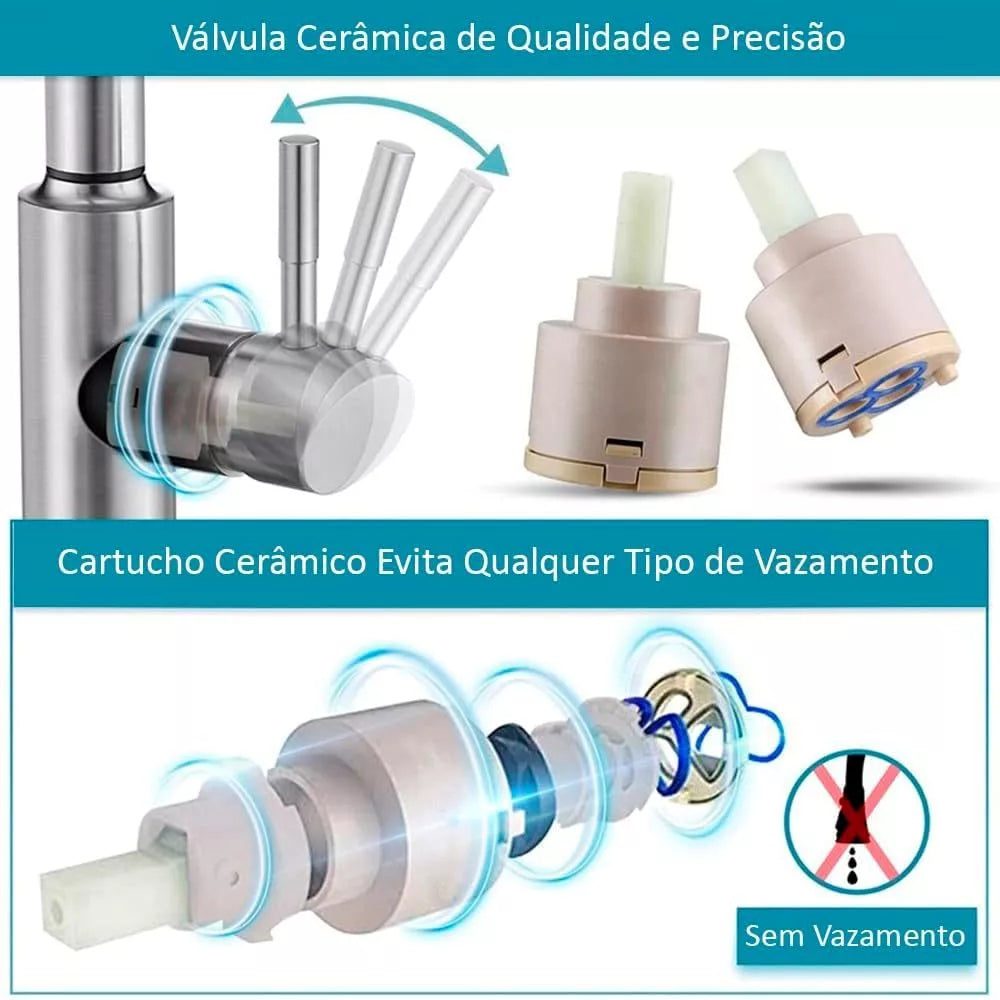 Torneira Para Cozinha Com Jato Extensível