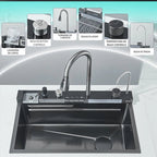 Kit Cuba Cozinha Cascata Gourmet Aço Inox Com Torneira Flexível