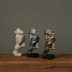 Estatuetas Decorativas Faces Abstratas 3 Peças