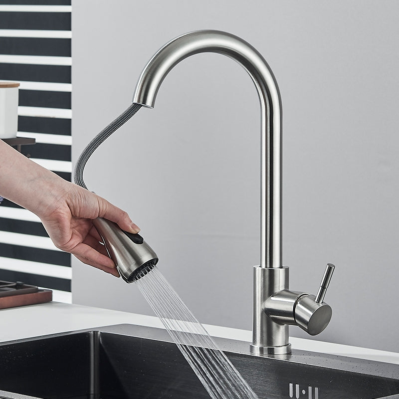 Torneira Monocomando Para Cozinha Níquel Escovado Com Extensor