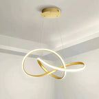 Lustre Circular Pendente Moderno Duplo em LED