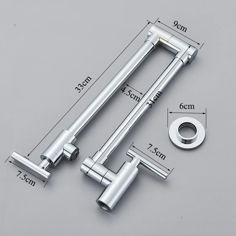 Torneira Gourmet Cozinha Montada Na Parede 360° Flexíve Bico Longo