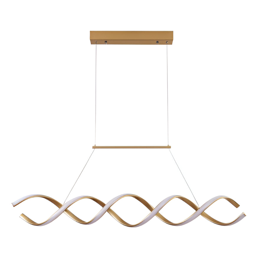 Pendente Led Lustre Preto/Dourado Para Sala de Jantar Decoração