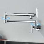 Torneira Gourmet Cozinha Montada Na Parede 360° Flexíve Bico Longo