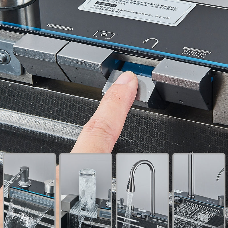 Kit Cuba Cozinha Cascata Gourmet Aço Inox Com Torneira Flexível