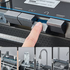 Kit Cuba Cozinha Cascata Gourmet Aço Inox Com Torneira Flexível