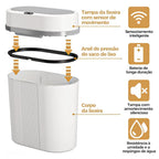 Lixeira Automática Com Sensor Inteligente Para Banheiro Cozinha Escritório
