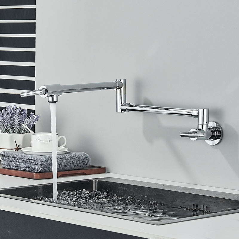 Torneira Gourmet Cozinha Montada Na Parede 360° Flexíve Bico Longo