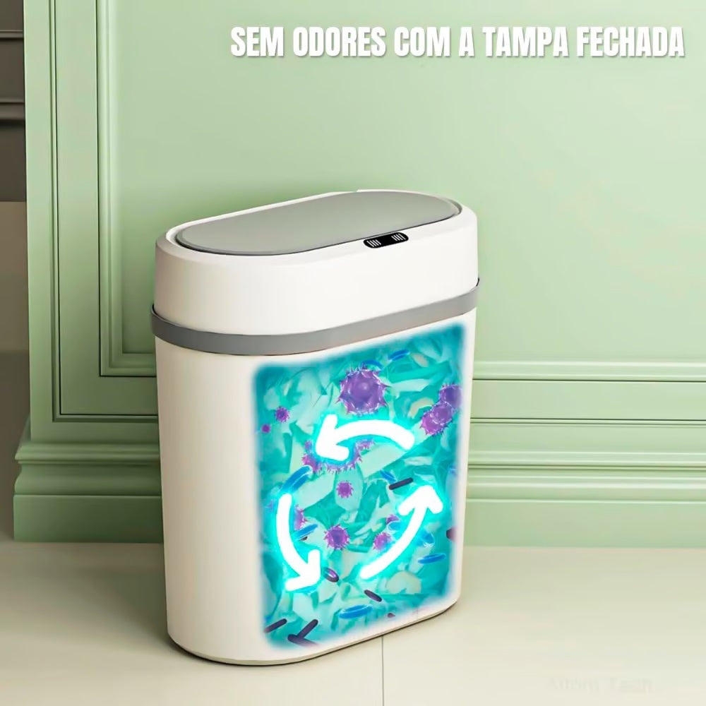 Lixeira Automática Com Sensor Inteligente Para Banheiro Cozinha Escritório