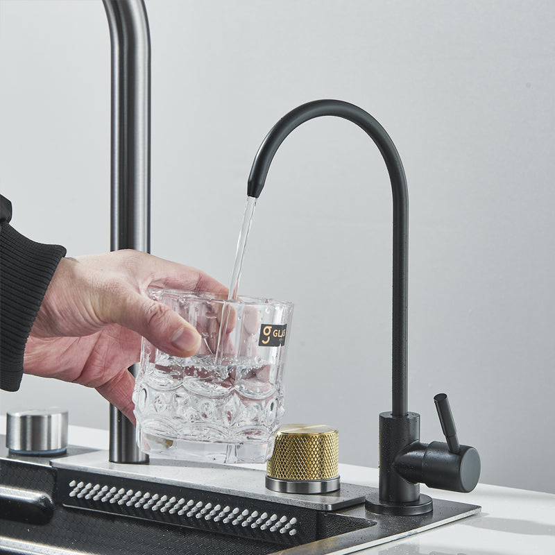 Kit Cuba Cozinha Gourmet Aço Inox Torneira Flexível