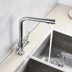 Torneira Gourmet Para Cozinha Com Filtro Modelo Duplo Comando Modelo Giratória