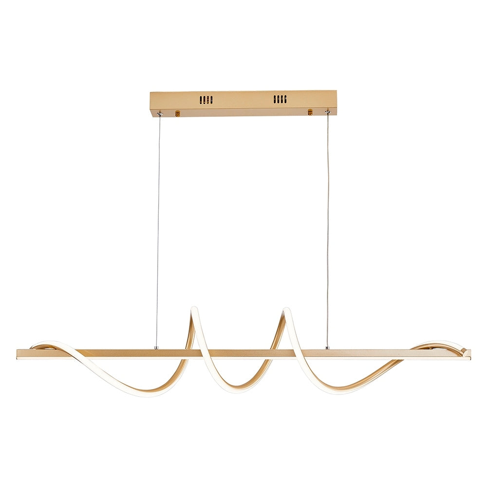 Lustre Pendente Led 45w 3 Em 1 Moderno Quarto Sala Dourado