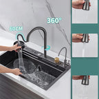 Kit Cuba Cozinha Gourmet Aço Inox Torneira Flexível