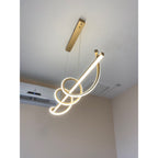Lustre Pendente Led 45w 3 Em 1 Moderno Quarto Sala Dourado