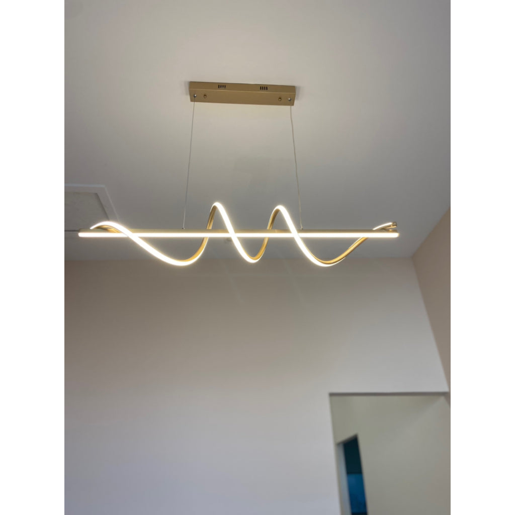 Lustre Pendente Led 45w 3 Em 1 Moderno Quarto Sala Dourado
