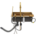 Cuba Pia Dourada Cozinha Gourmet Quadrada 75x45cm Aço Inoxidável 304 Com Acessórios Completos