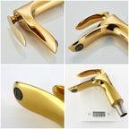 Torneira Para Banheiro Monocomando Dourada Misturador Bica Baixa