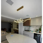 Lustre Pendente Led 45w 3 Em 1 Moderno Quarto Sala Dourado
