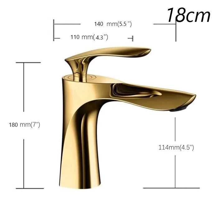 Torneira Para Banheiro Monocomando Dourada Misturador Bica Baixa