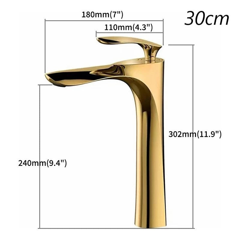 Torneira Para Banheiro Monocomando Dourada Misturador Bica Baixa