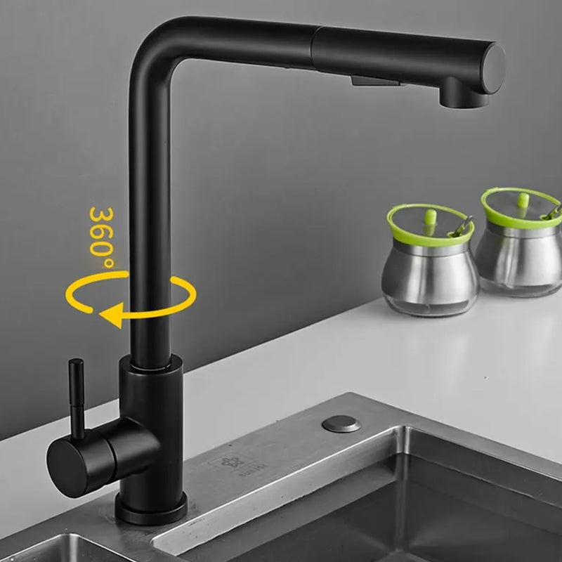 Torneira Gourmet para Cozinha Retrátil 360º Monocomando Pulverizador Dupla Misturador