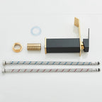 Torneira Banheiro Monocomando Cascata Preta Dourada Bica Baixa Quadrada