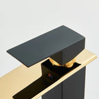 Torneira Banheiro Monocomando Cascata Preta Dourada Bica Baixa Quadrada