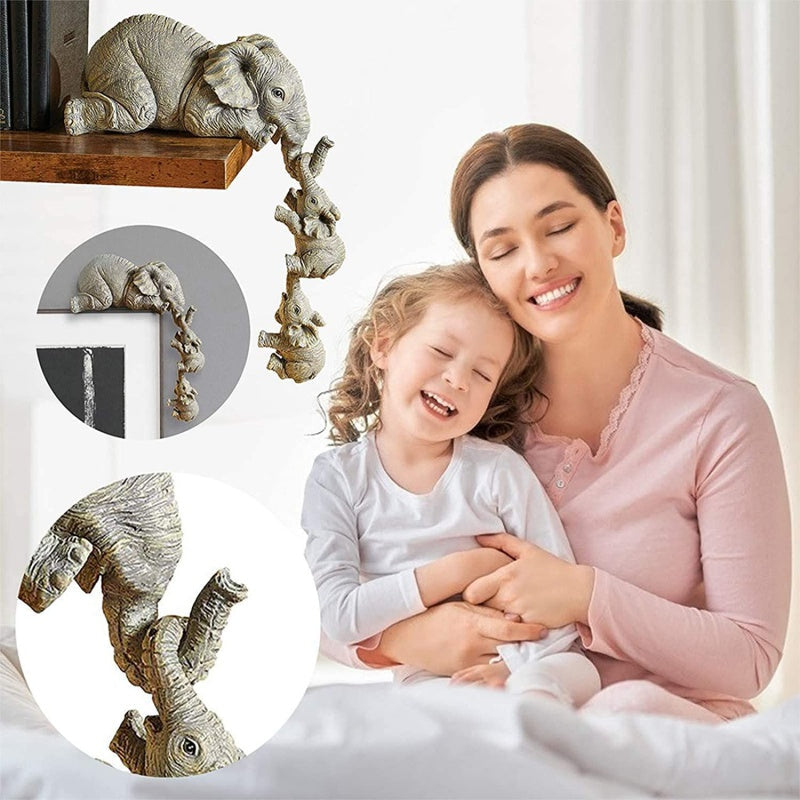 Estatueta Decorativa Elefante Família 3 peças