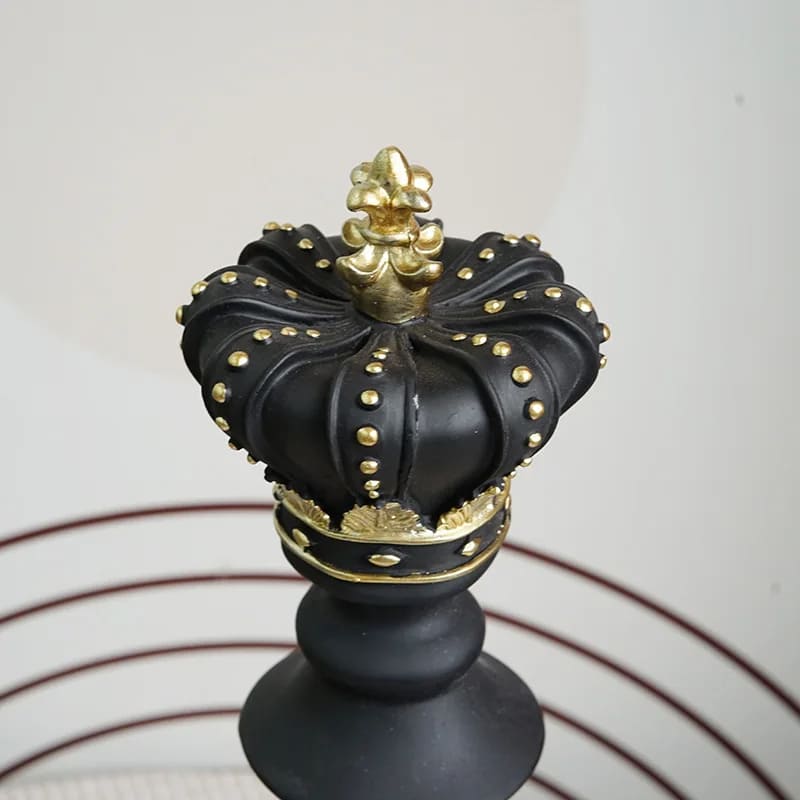 Conjunto 3 Peças Estatueta Decorativa Para Mesa Peças de Xadrez em Resina