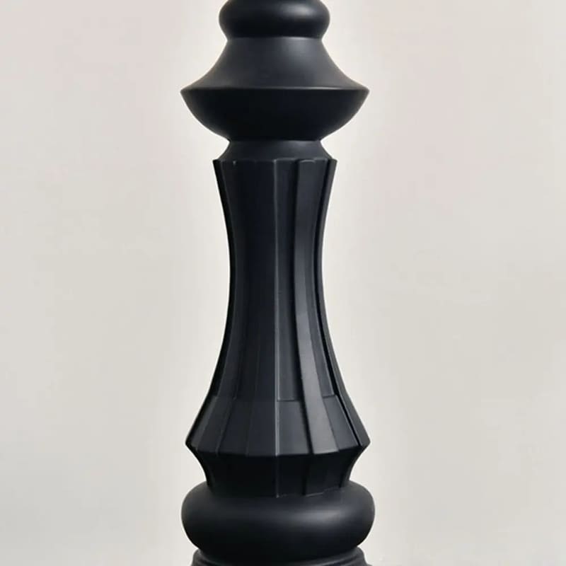 Conjunto 3 Peças Estatuetas Decorativas Peças de Xadrez Preto em Resina