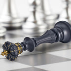 Conjunto 3 Peças Estatuetas Decorativas Peças de Xadrez Preto em Resina